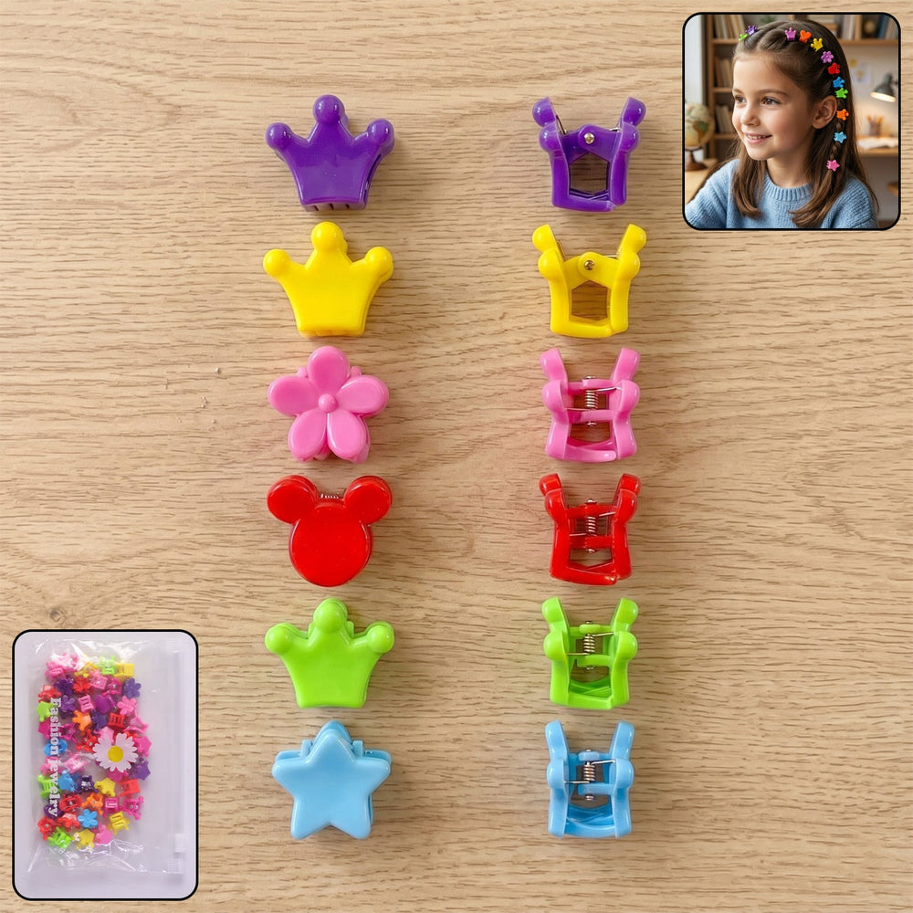 Colorful mini hair claw clips set for girls