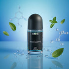Top view of AOE blue roll-on deodorant with cap