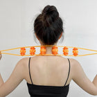 Handheld back massage roller rope on a clean white background