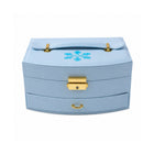 Full view of multi-layer jewelry box with mirror in India