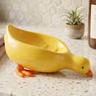 Duck-shaped kids soap dish with drainage system