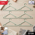 Set of 6 durable plastic clothing hangers for home and closet organization