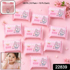 Skin friendly baby wipes pack with attractive cartoon design