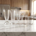 Multiple angles view of durable plastic drinking glass set