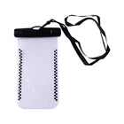 White background image showing waterproof mobile pouch