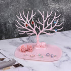 Full view of pink deer jewelry organizer stand, India
