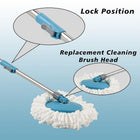 ergonomic handle on spin mop bucket for comfortable cleaning