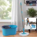 360 degree spin mop bucket set with stainless steel handle for easy cleaning