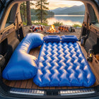 Inflated car sleeping bed in vehicle interior