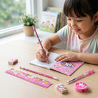 Essential pink school supplies pack for young children