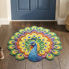 Living room peacock patterned floor mat for modern homes