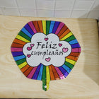 Party decor with shiny Feliz Cumpleanos foil balloon