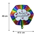 Size reference image of Feliz Cumpleanos foil balloon