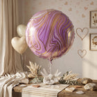 Kids’ party round marble balloon decor