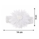 Multiple images of soft floral baby headbands highlighting design and fit