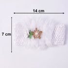Side view of colorful baby headband styled for infant wearing