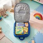 Front view of colorful cartoon printed kids backpack