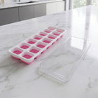 Easy release pink plastic ice cube tray