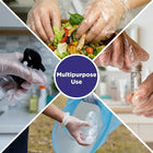 Plastic disposable gloves for household use