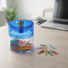 Compact magnetic clip storage container for desk organization