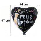 Festive black heart foil balloon for events