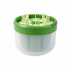 Plastic ice candy popsicle maker on white surface for easy storage