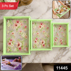 Elegant Floral Design Serving Tray for Tea and Snacks