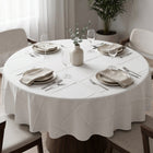 Premium white round tablecloth for home and party use